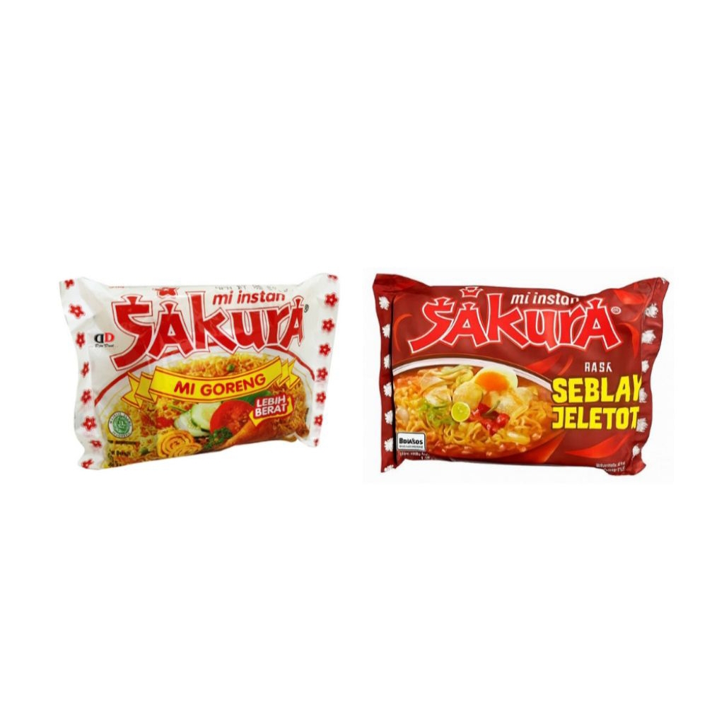 Mie Instan Sakura Mi Goreng Dan Kuah 60gr dengan Bumbu Gurih dan Kenyal