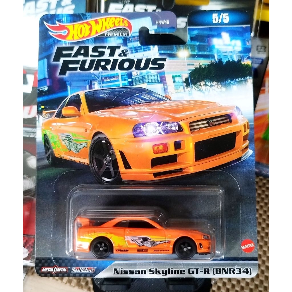Hotwheels Premium NISSAN R34 hotwheels FAST and Furious orange livery Bryan