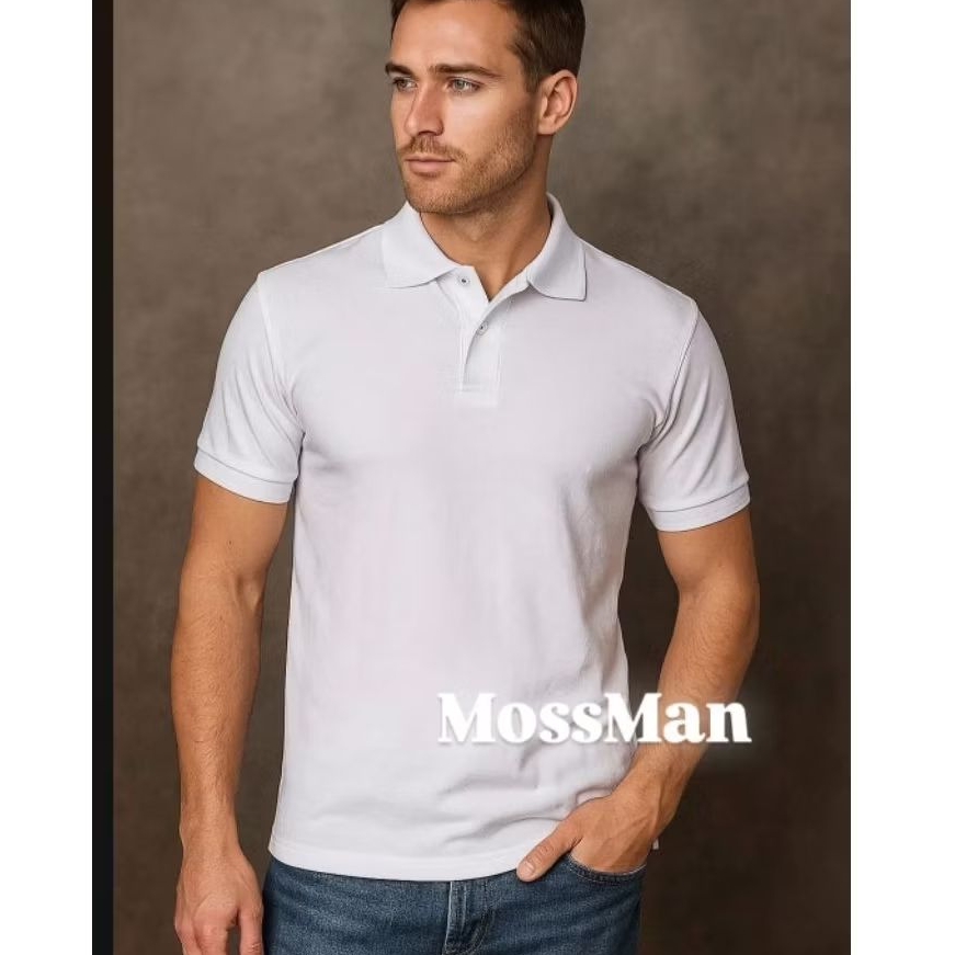 KAOS POLO PUTIH POLOS KAOS PRIA KERAH LENGAN PENDEK POLO SHIRT