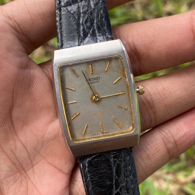 Jam Tagan Vintage Seiko 5 Tank Quartz jadul kuno antik japan fashion pria wanita