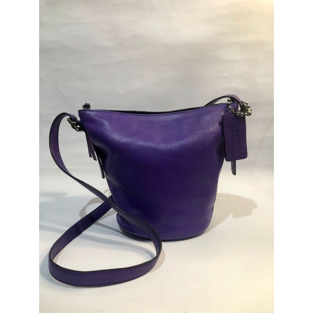 Authentic Coach Bleeker Vintage Mini Duffle Crossbody Shoulder Crossbody Bag Ungu Tas Kulit Gemoy As