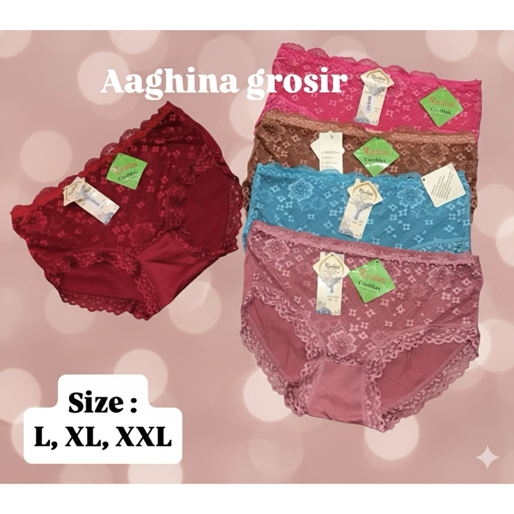 CD/CELANA DALAM WANITA DEWASA RENDA XINSHINI (ISI 3 PCS & 6 PCS)  - CD WANITA RENDA BAHAN LEMBUT DAN