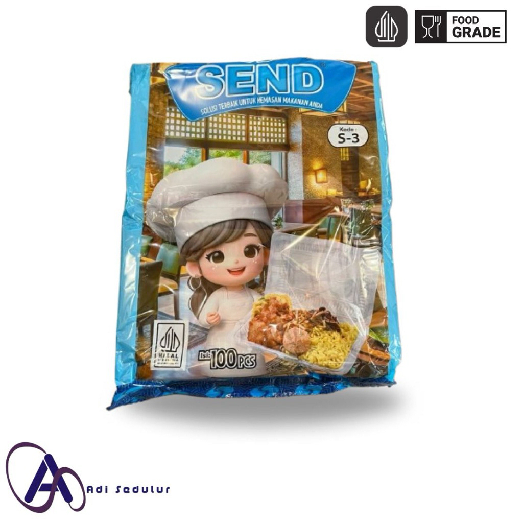 Mika Plastik SEND Food Grade Isi 100 Box Nasi Jajan Pasar S3 S5 S6