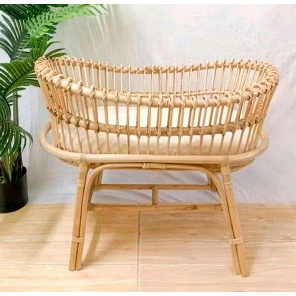 keranjang tidur bayi rotan alami lepas pasang estetik & dekorasi aqiqah