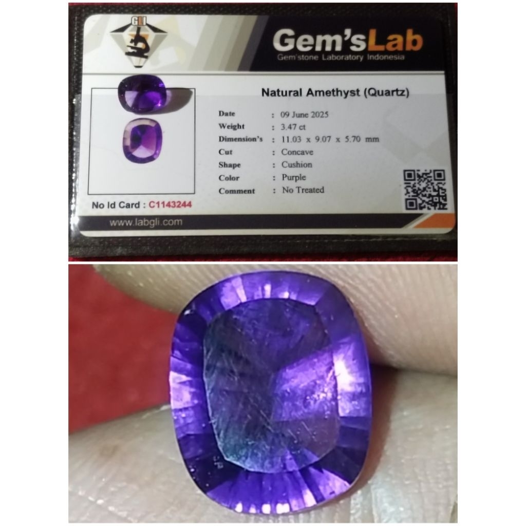 Natural Amethyst / Kecubung Ungu + Memo, Kode A27