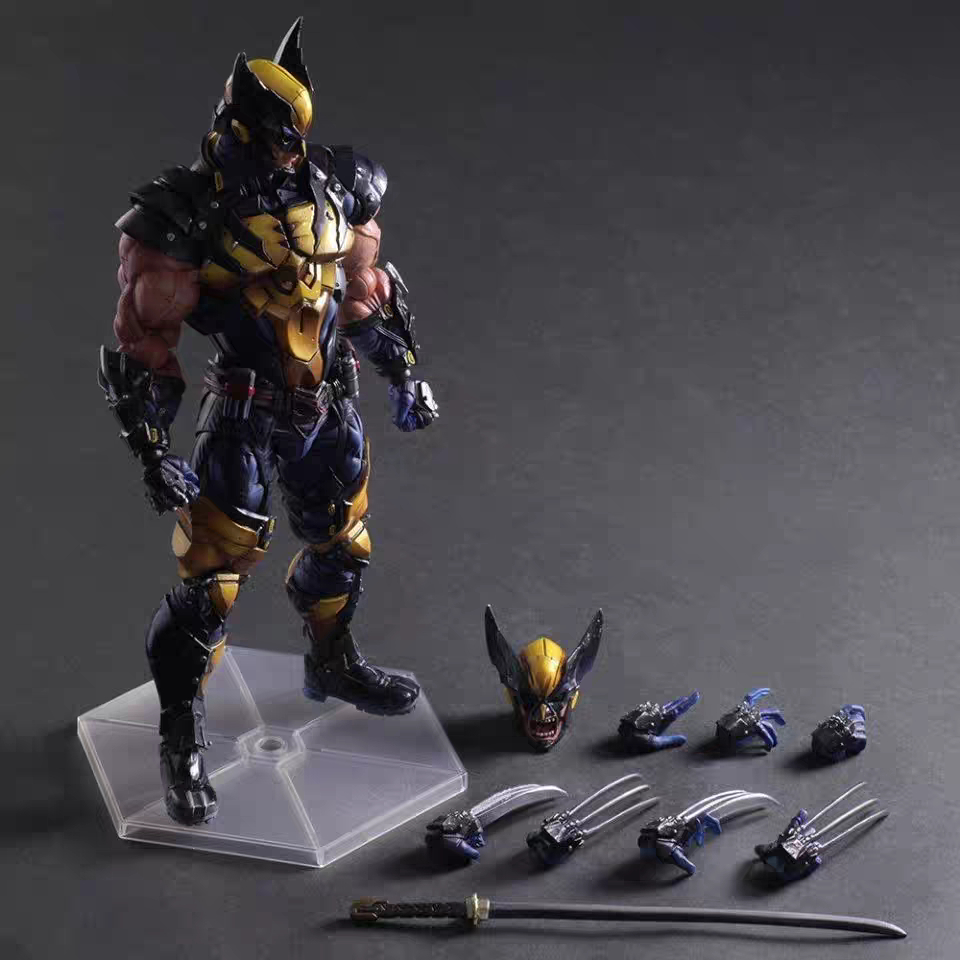 Figure Play Arts Kai Marvel Universe Wolverine Variant - Action Figure Wolverine Marvel X-Men Koleks