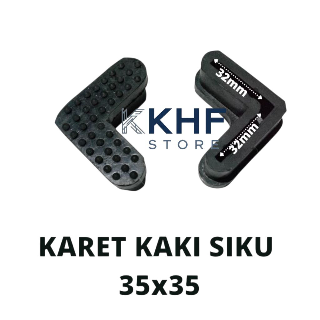 KARET KAKI SIKU 35x35/KARET TAPAK KAKI/KARET ALAS KAKI RAK SIKU LOBANG/RAK BESI SIKU/MEJA/KURSI