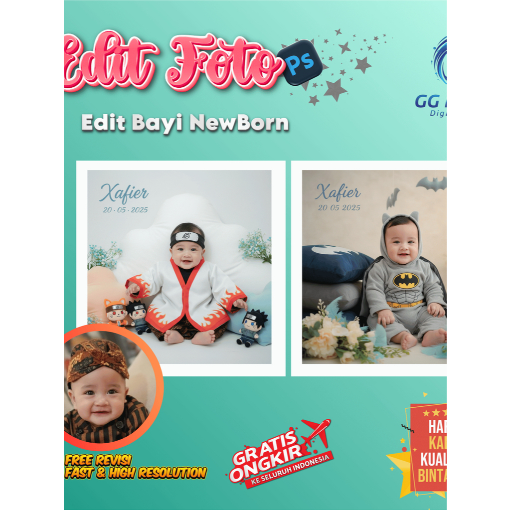 Jasa Edit Foto Bayi Ala Studio / Baby newborn / edit background / Edit Foto Bayi / foto bayi keren