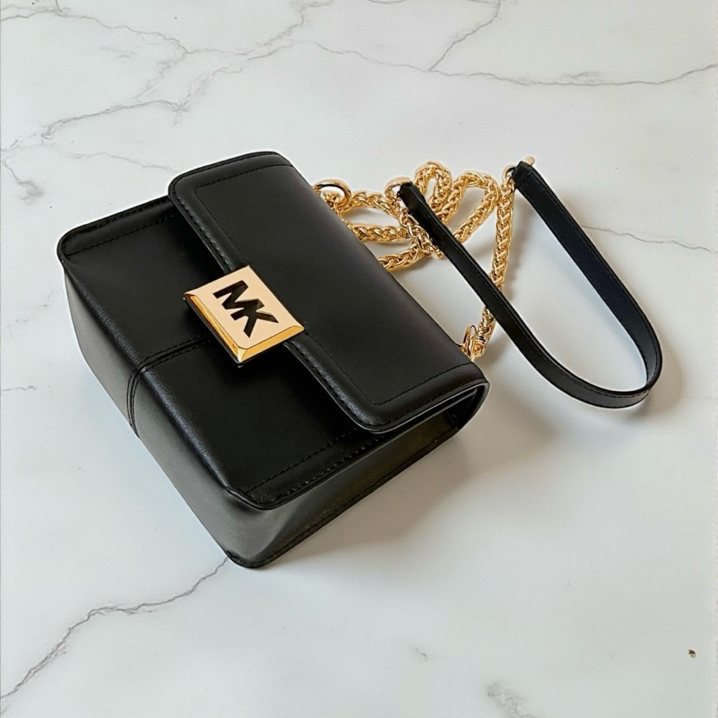 BRAND NEW MICHAEL KORS MK Sonia Small Square Convertible Shoulder Crossbody Bag with Gold Chain