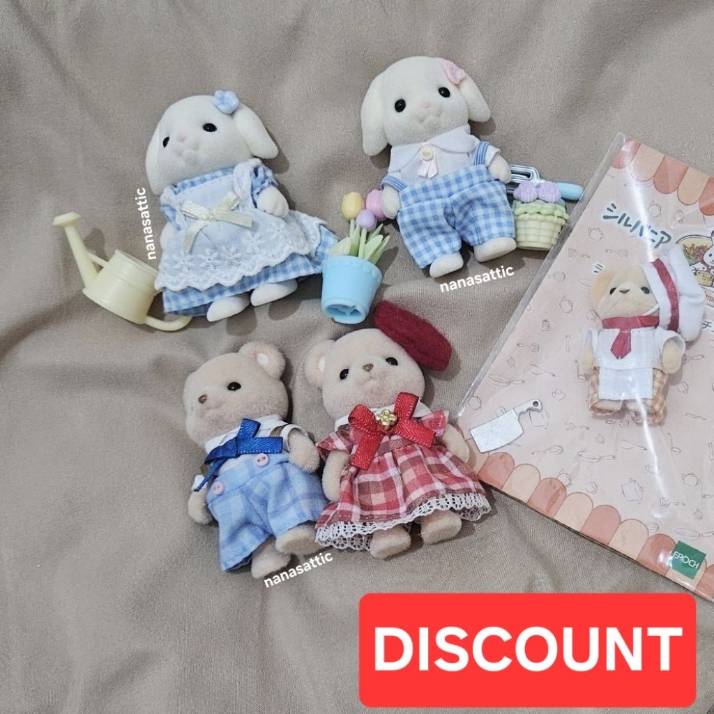 RARE Sylvanian Families [WAJIB BACA DESKRIPSI] Flora Rabbit Brother Sister Biscuit Bear Brother Sist