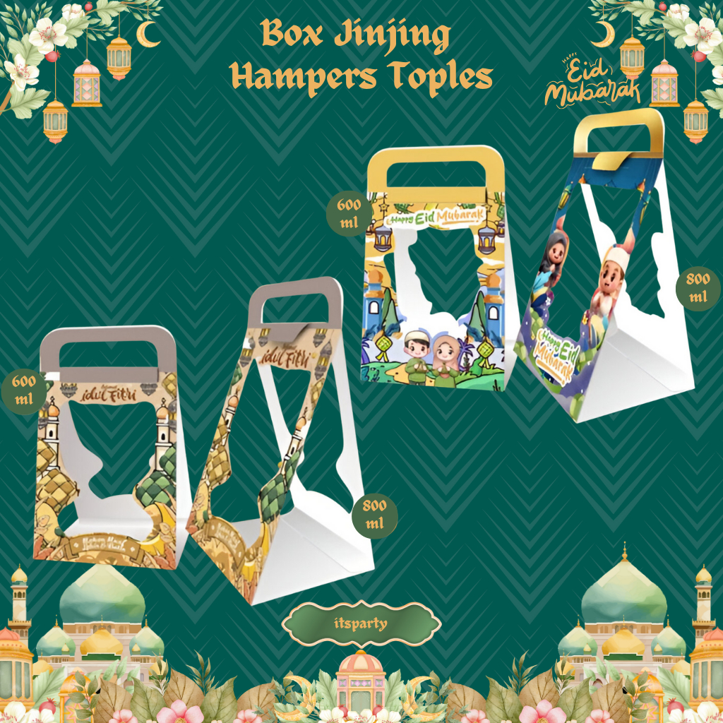 Box Jinjing Toples Tabung | Box Jinjing Toples Idul Fitri | Box Hampers Toples Lebaran 800ml & 600ml
