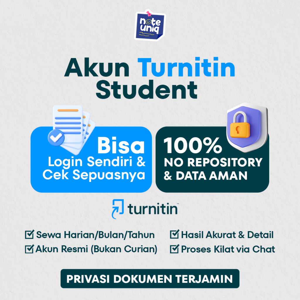 Sewa Akun Turnitin Student No Repository - Harian / Mingguan / Bulanan - Cek Plagiasi Aman & Cepat
