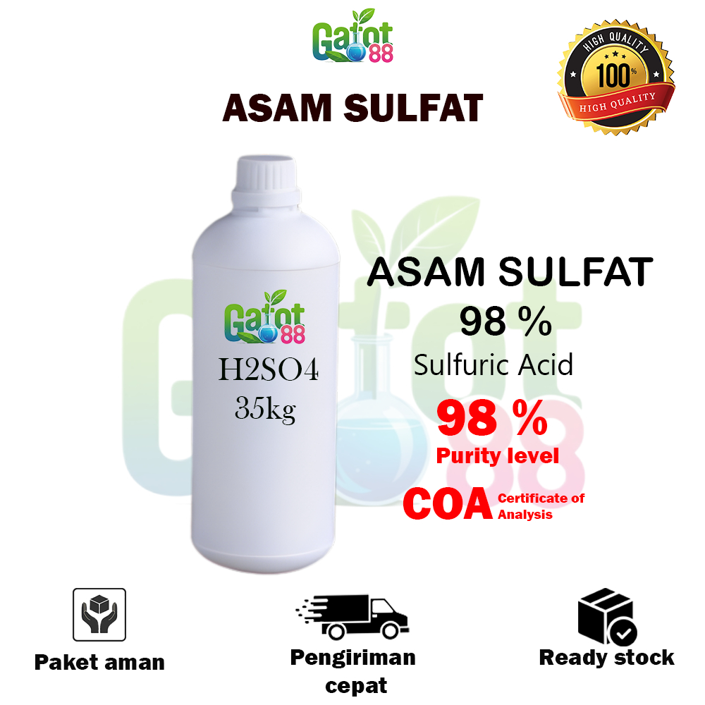 Asam Sulfat 35kg / H2SO4 98% / Sulphuric Acid / Asam Sulpahte Murah