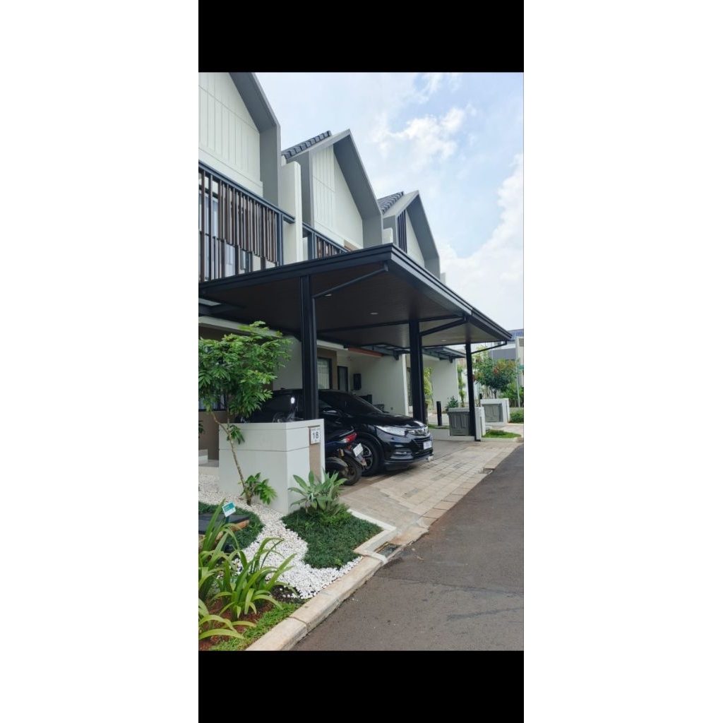 KANOPI BESI GALVANIS DENGAN PLAFON PVC