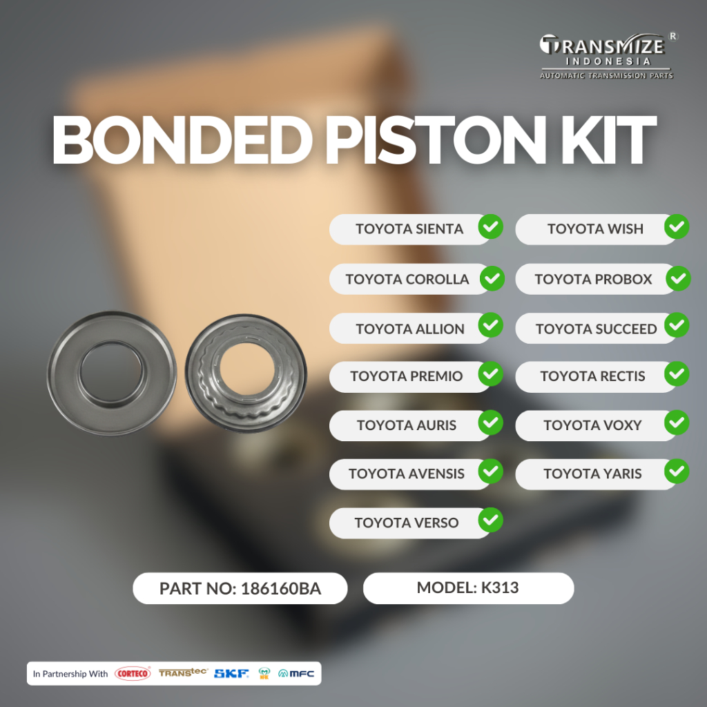 BONDED PISTON KIT MATIC 186160BA | TOYOTA SIENTA COROLLA ALLION PREMIO AURIS AVENSIS VERSO WISH PROB