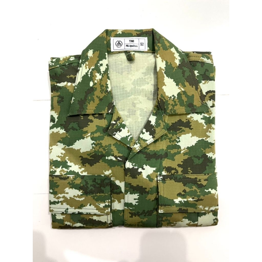 BAJU PDL TNI SAGE GREEN MICROPOLY WOLL STREET ANTI LUNTUR WARNA JATAH/ BAJU PDL TNI TERBARU / BAJU P