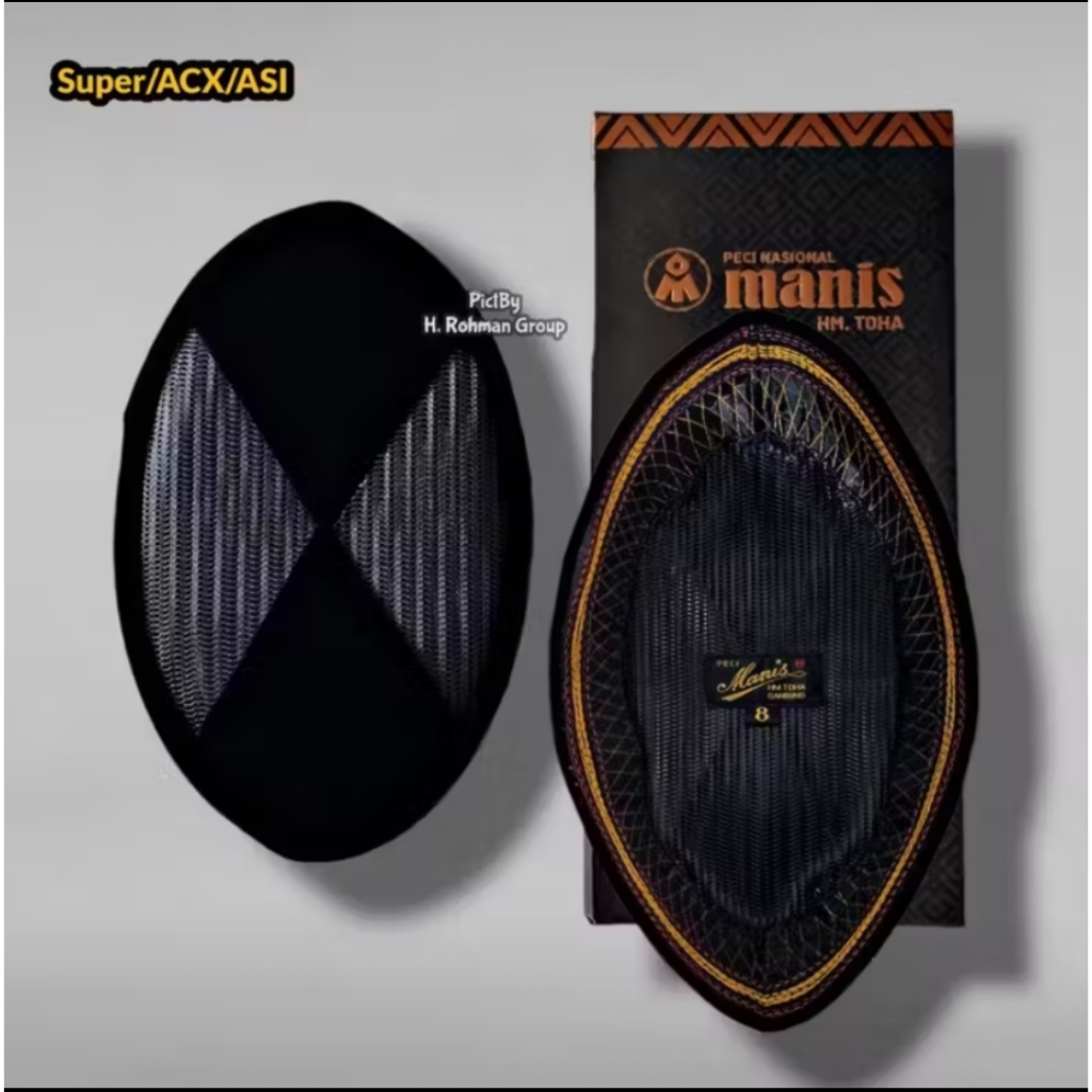 Songkok Peci Kopiah Manis HM Toha Bandung  Bludru Tahan Air, Tanpa Kertas AC POLOS ASI