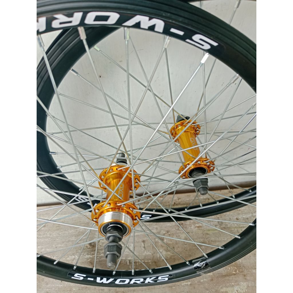Wheelset Bmx Swork/S-Works Oxo Uk 20Inch Double Wall Bearing Loncer/Velg Bmx Oxo Uk 20 Inch Hub Oxo