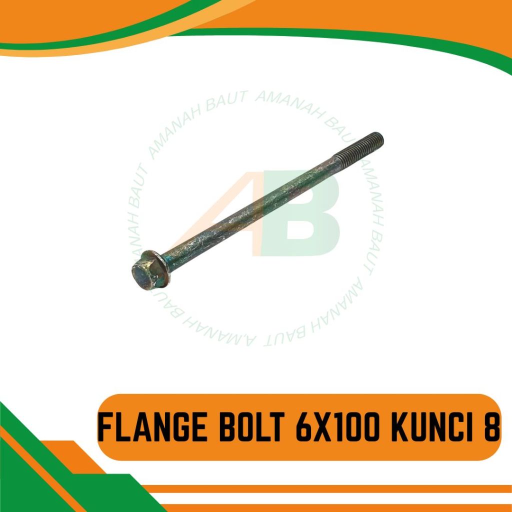 Baut Blok Cvt Flange Bolt M6x100 6mm Kunci 8 Drat 10 6x100 Hijau