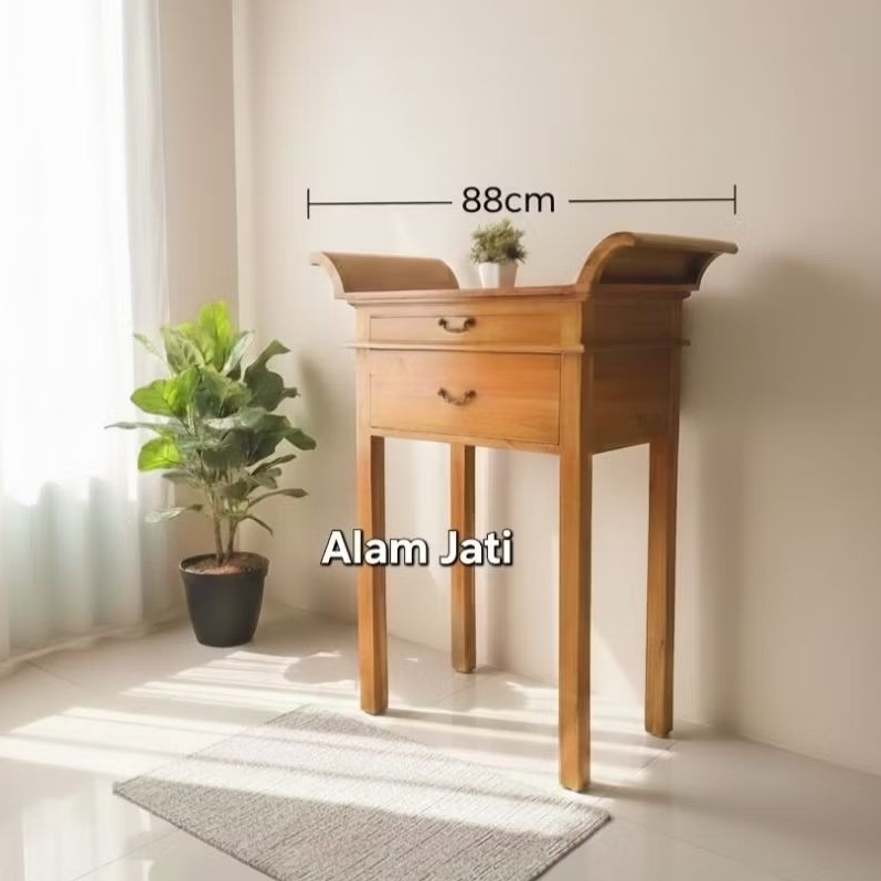 Meja Altar Leluhur Meja Sembahyang Jati Minimalis