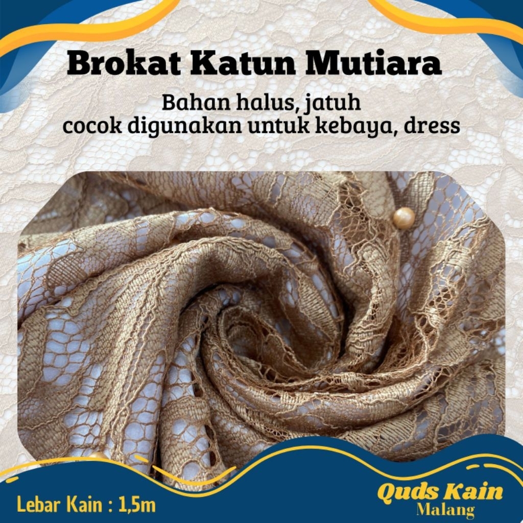 Kain Brokat Katun Muriara | Kain Lace Premium