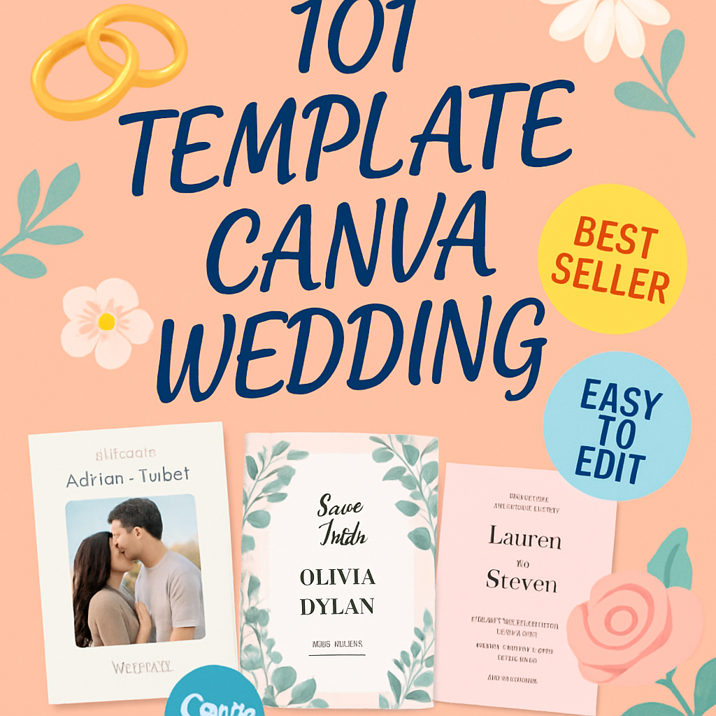 101 Template Canva Wedding Elegan | Editable & Siap Pakai