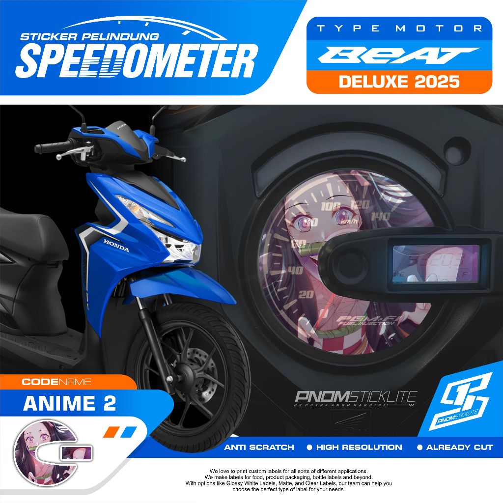 STICKER ANTIGORES SPEEDOMETER BEAT NEW 110 DELUXE 2025 STIKER SPIDO MOTOR BEAT DELUX 2025 ANIME