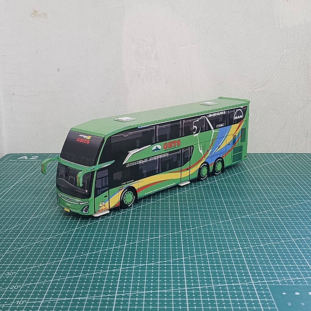 Miniatur papercraft bus gunung harta ghts sdd tronton man skala 50