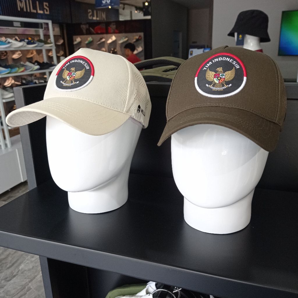 MILLS Topi Tim INDONESIA SEA Games Cap 09104127 Beige & Green