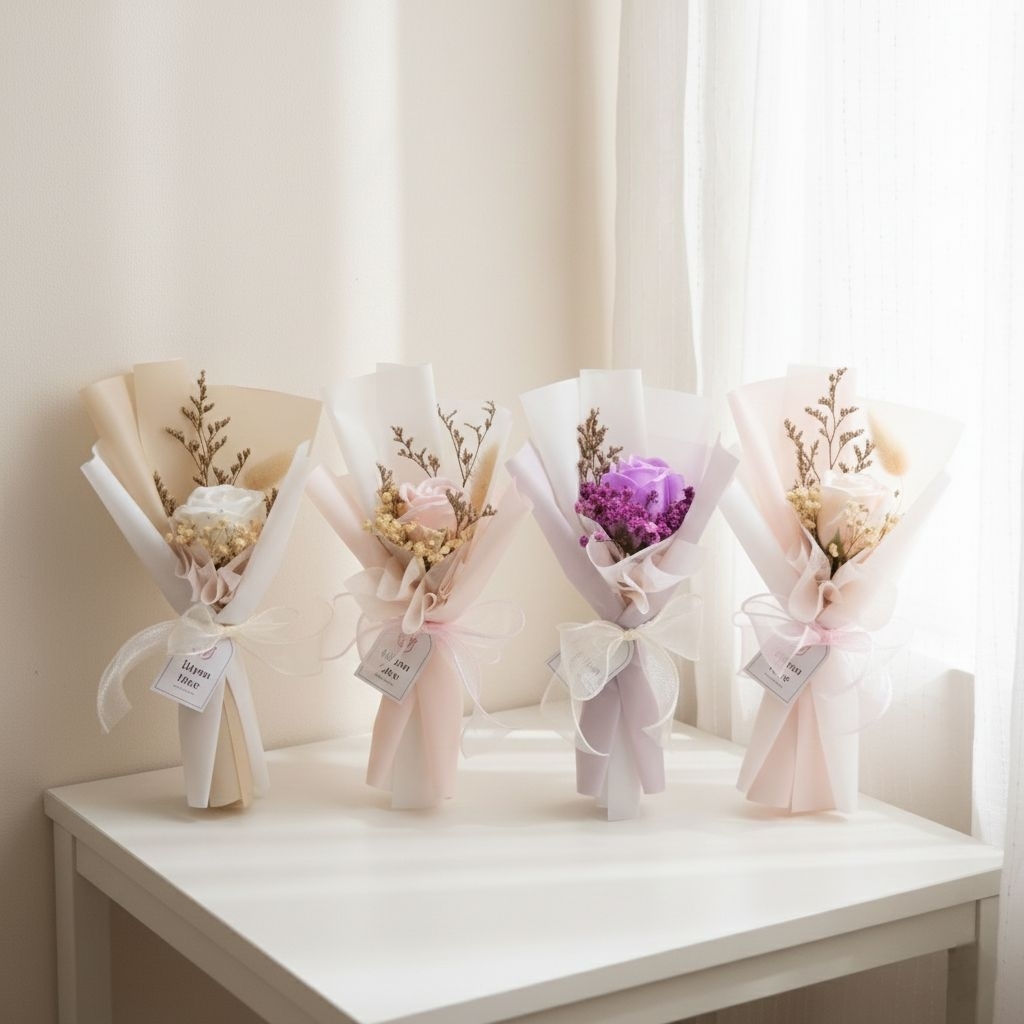 Buket Rose Soap 1 stem | Mini Buket Bunga | Buket Bunga Rose | Buket Wisuda