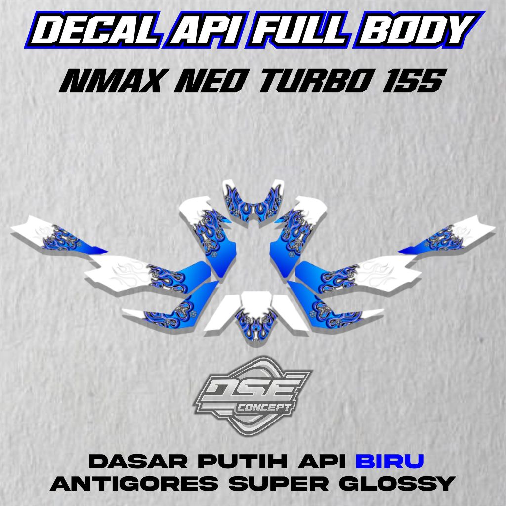 DECAL FULL BODY NMAX NEO TURBO 155 DECAL MOTOR MOTIF API ( YAMAHA NMAX NEO TURBO 155 )