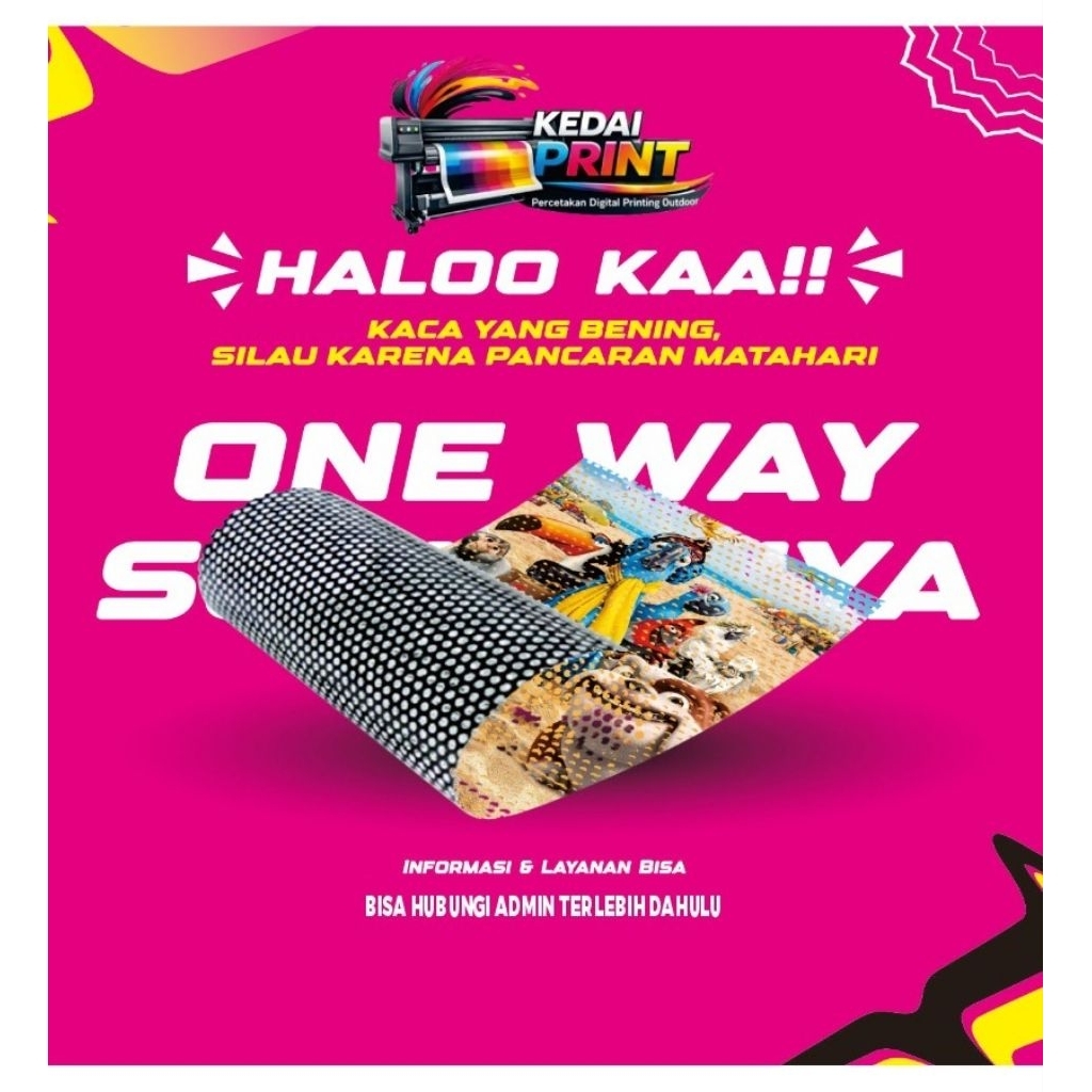 Stiker One Way / Cetak Stiker One Way Costum