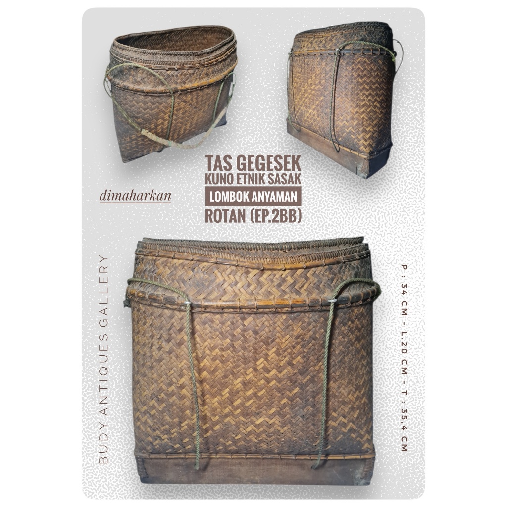 Tas Gegesek Kuno Etnik Sasak Lombok Anyaman Rotan - Ep.2BB