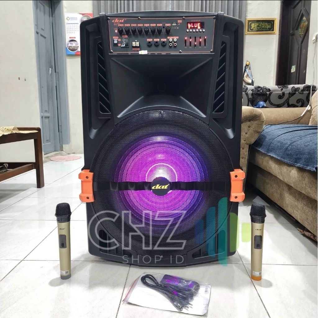 Speaker Portable DAT DT-1809 MAXI 18 Inch Speaker Bluetooth Trolley DAT DT1809 Original Super Bass W
