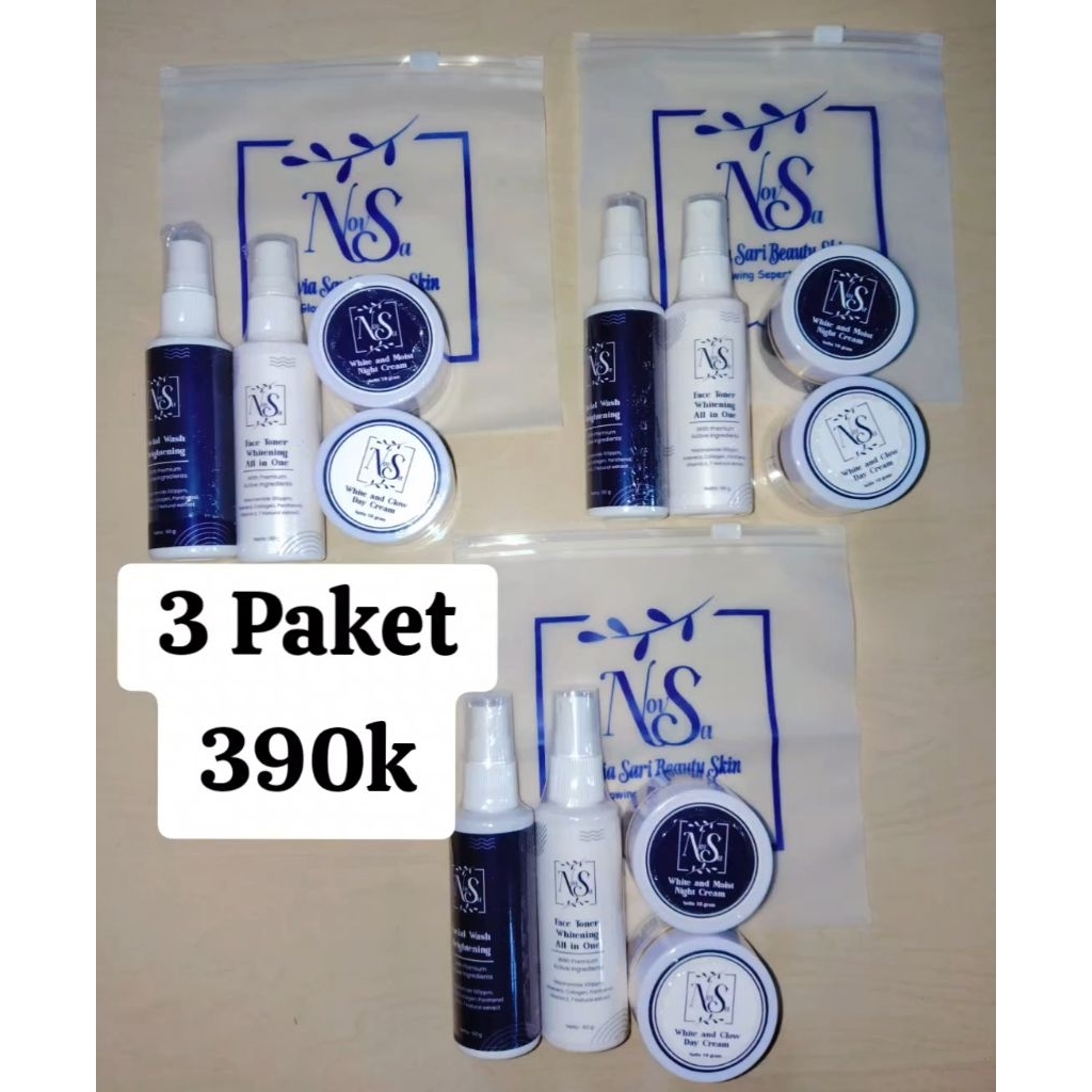 3 PAKET SKINCARE NOVSA TERBARU SIAP KIRIM  by NOVIA SARI/ NOVSA/LEEPING MASK UAS UMI ALFATIH SKINCAR