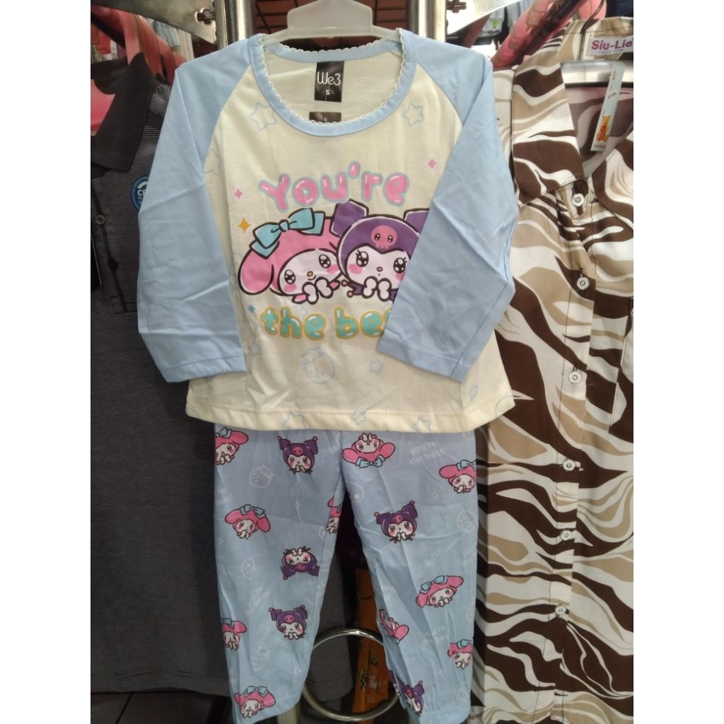 V3/We3 stelan baju tidur anak perempuan 1-2 tahun