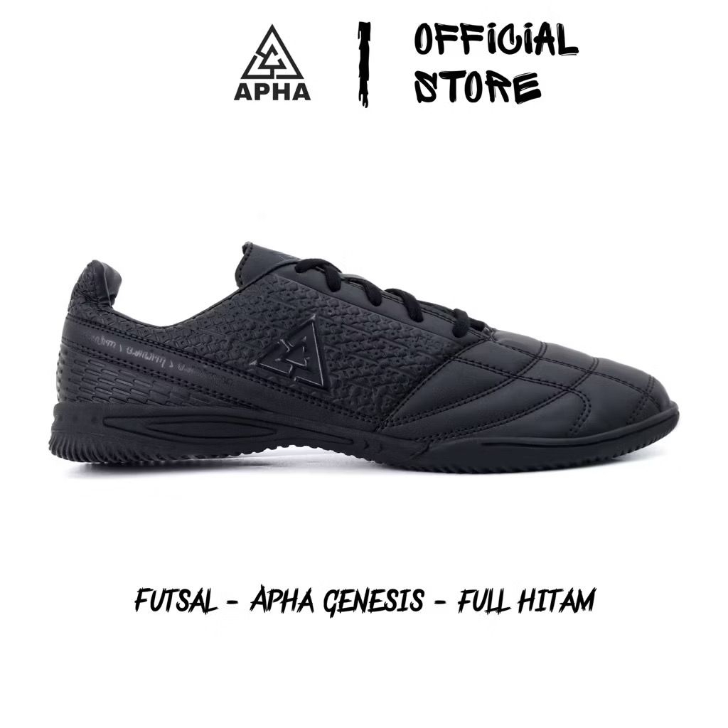 Sepatu Futsal Apha Genesis Full Hitam Original - Sepatu Futsal Dewasa