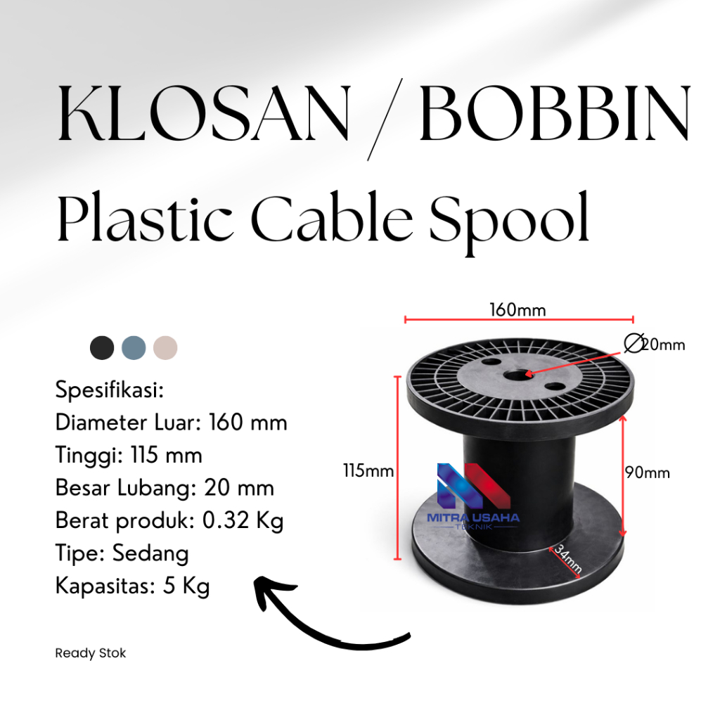 Klosan Bobin Plastik Rollan Gulungan Kabel Kawat Kelos Bobbin Kelosan Benang