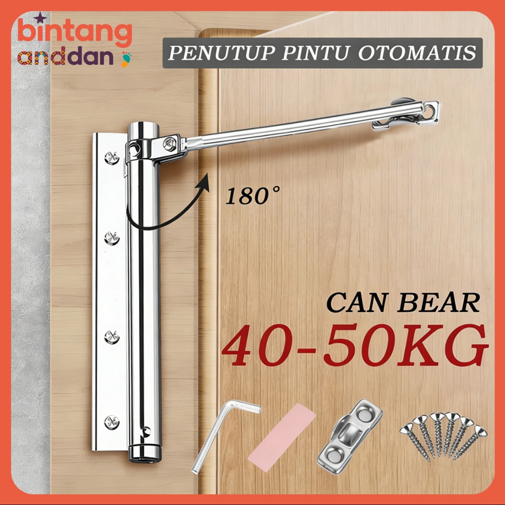 [COD]Door Closer Pintu Household Besi Tahan Karat Door Closer Alat Penutup Pintu Otomatis/Engsel Kob