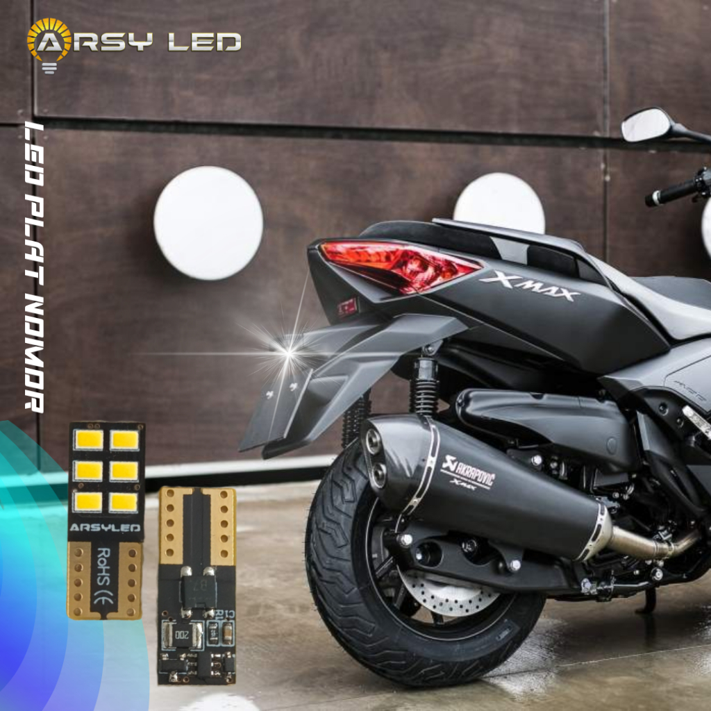 ARSY LED Lampu Plat Nomor Motor New Nmax Aerox Xmax Scoopy Vario Beat Mode Diam Pesawat Strobe Tanca