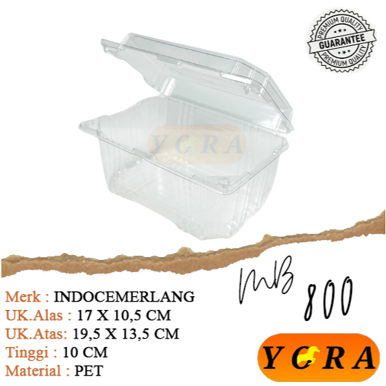 Tray Mika Buah MB 800 / Box Mika Buah Anggur Strawberry Leci Lychee / Mika Buah Potong / Box Sayur B