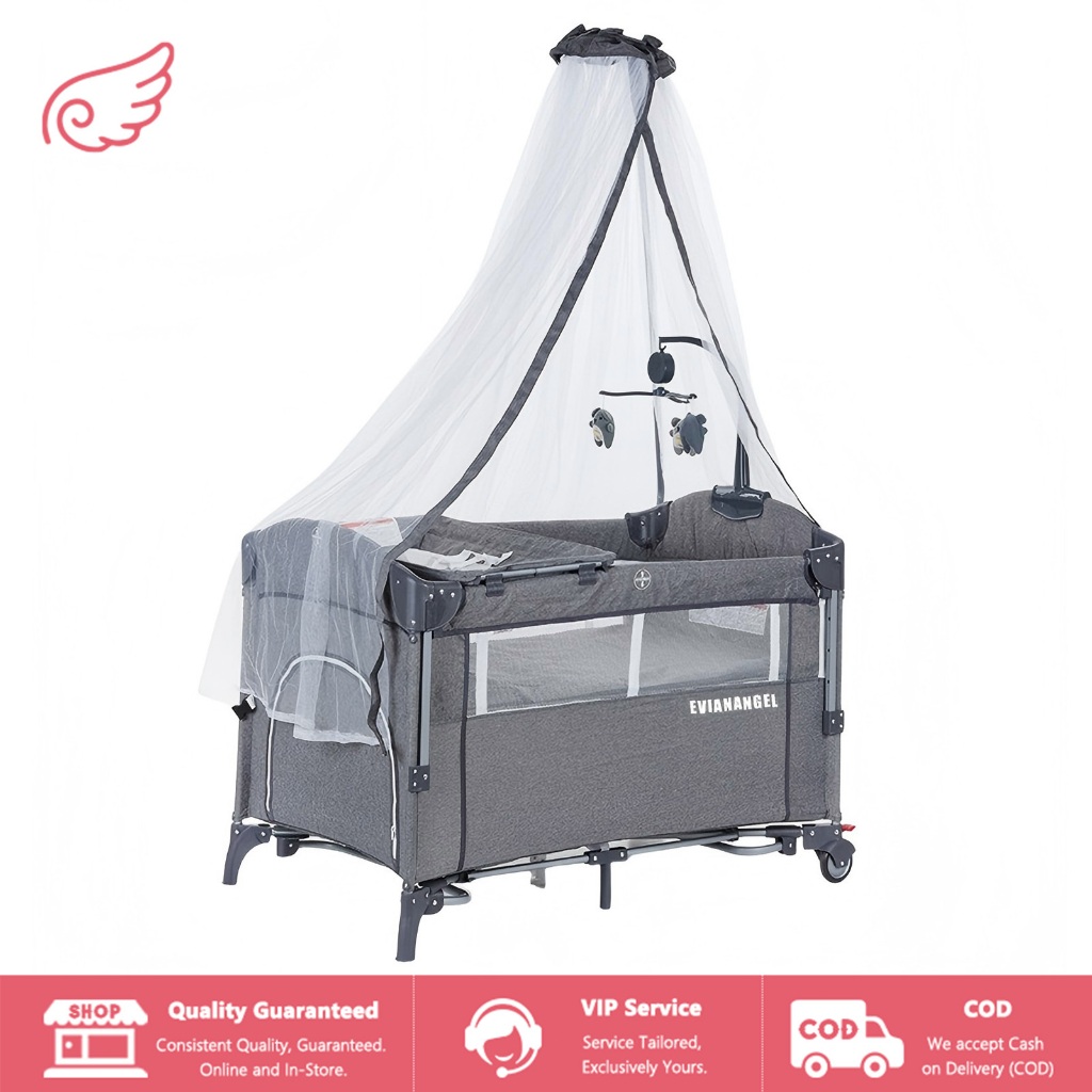EVIANANGEL Box Bayi Tempat Tidur Bayi Portabel Travel Cot Bassinet Lipat Tempat Tidur Cosleeper Boks