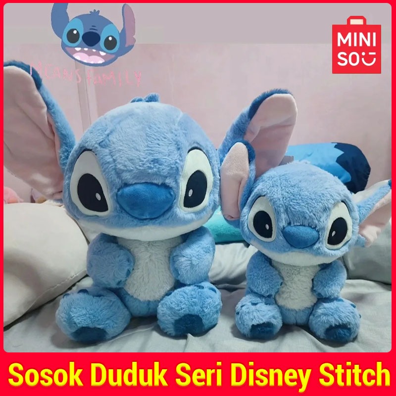 Miniso x Stitch - Boneka Stitch Bulu 32CM(bantal miniso,bantal stitch,boneka,boneka bantal,boneka di