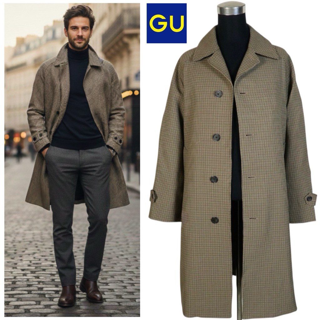 Men houndstooth coat brand GU