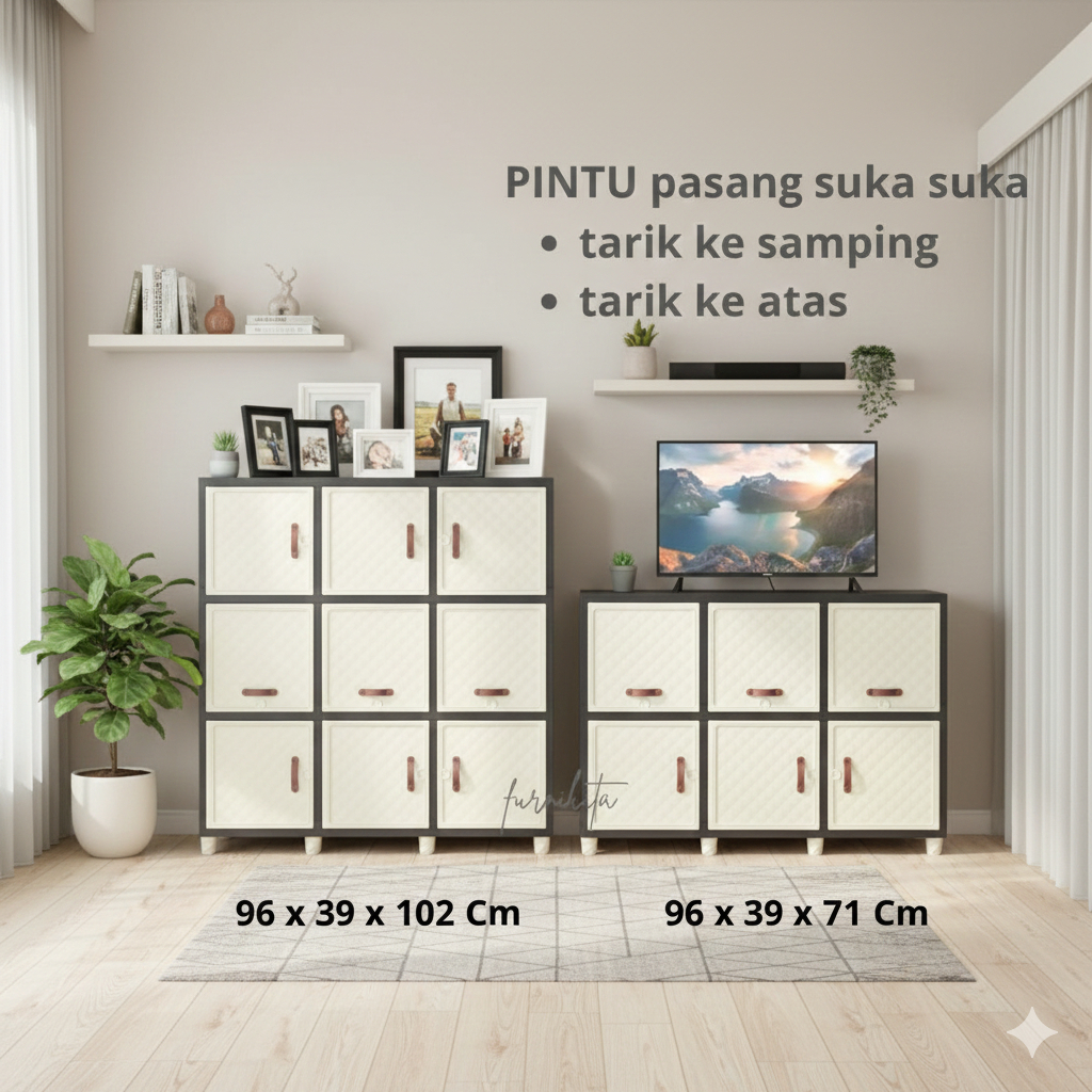 LEMARI PLASTIK 3 PINTU OPPA LEMARI SERBAGUNA