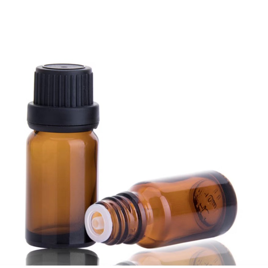 Botol Kaca 10ml Amber Tutup Filler Besar Segel Import / Botol Kaca Amber 10ml Tutup Filler Besar Seg