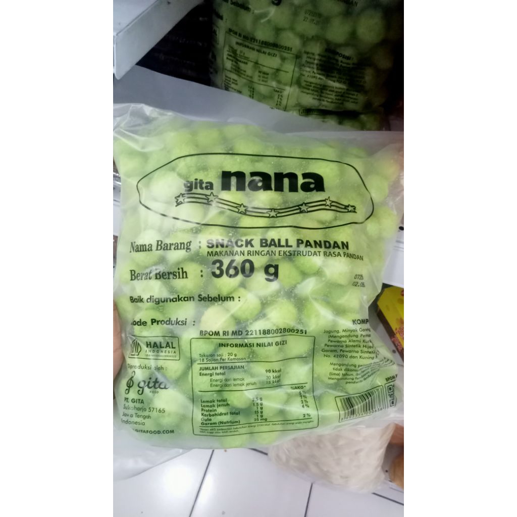 gita nana snack ball rasa pandan
