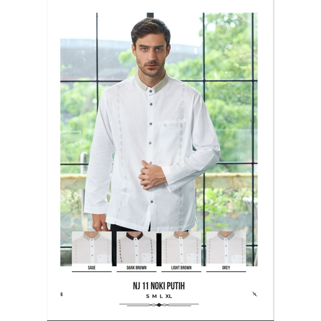 BAJU KOKO NIZAR BORDIR NJ 11 NOKI PUTIH 2026