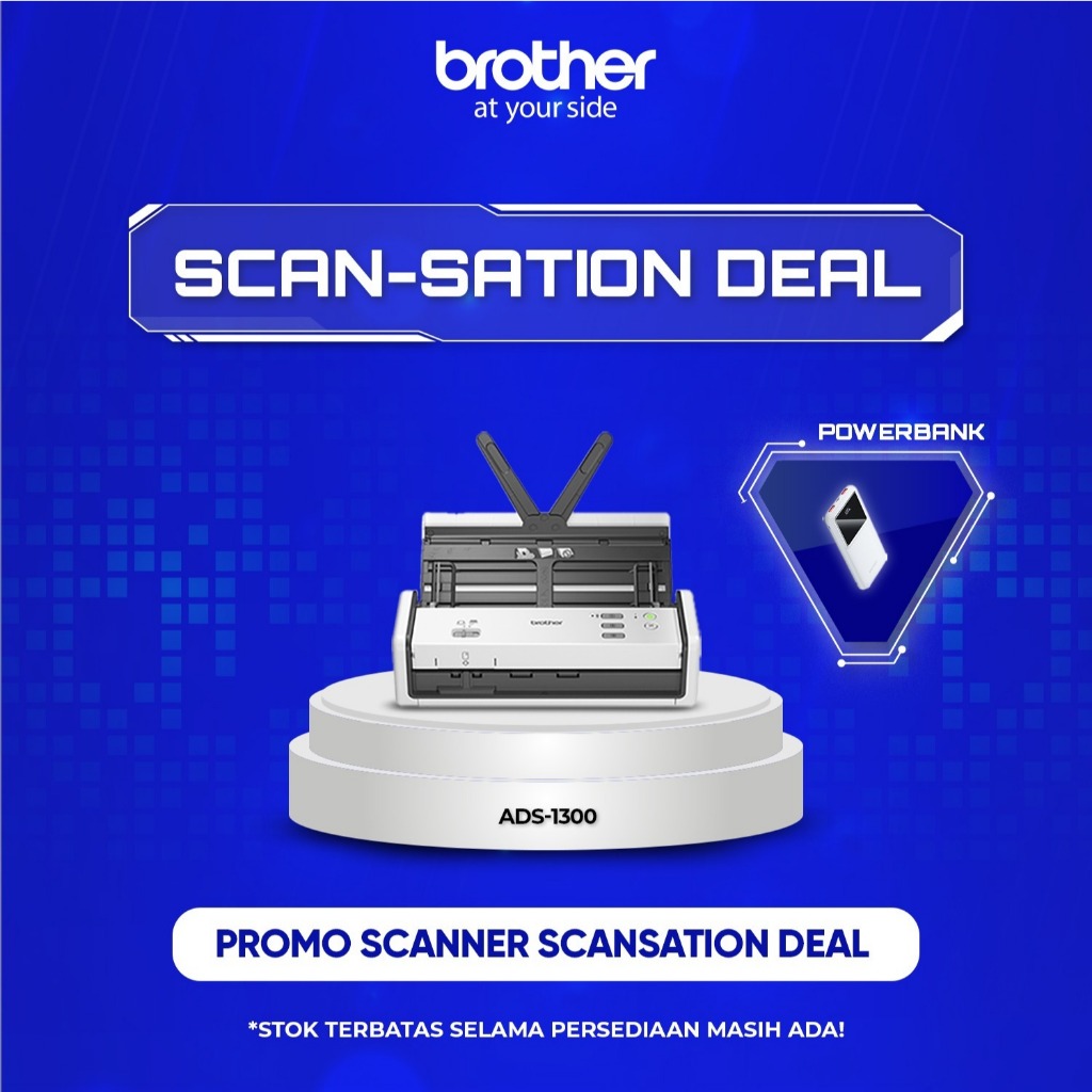 BROTHER Scanner F4 ADS 1300 Scanner Portable Document Scanner Original GARANSI 3 TAHUN