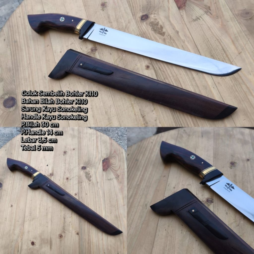 Pisau Dapur Sembelih Baja Premium Bohler K110